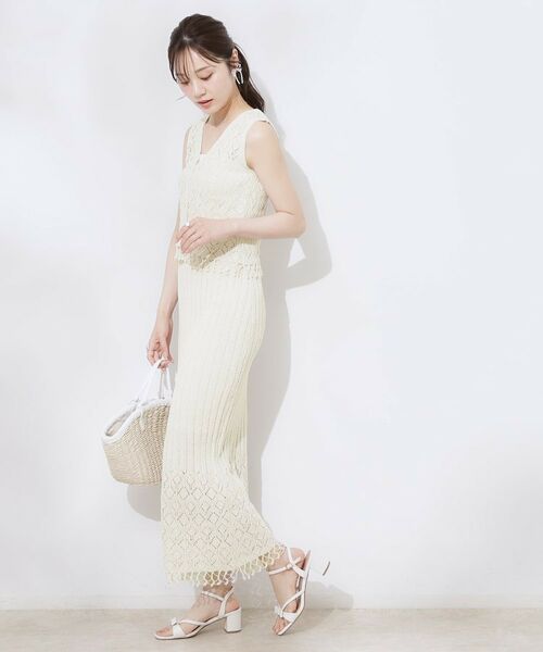 Couture Brooch / クチュールブローチ ニット・セーター | 透かし編みフリンジニット | 詳細12