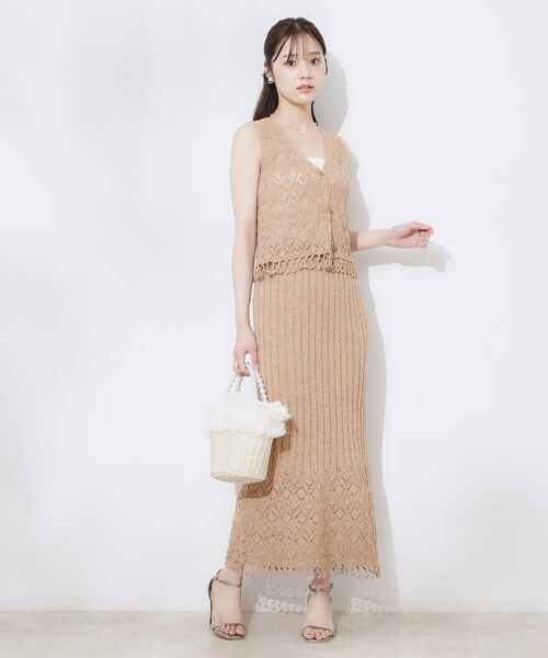 Couture Brooch / クチュールブローチ ニット・セーター | 透かし編みフリンジニット | 詳細4