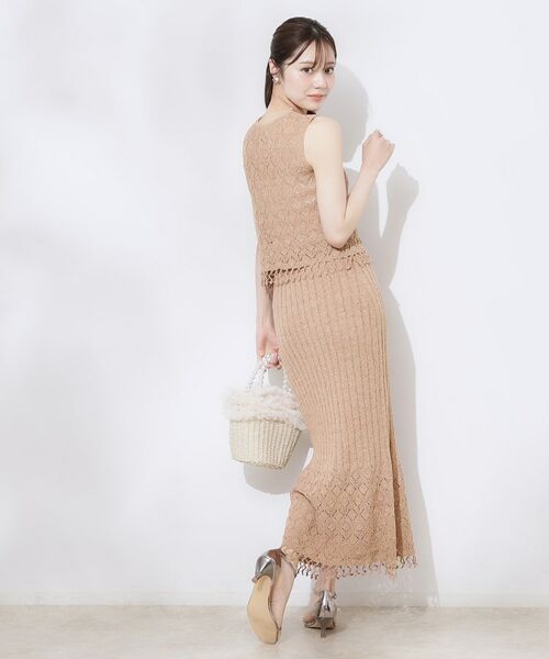 Couture Brooch / クチュールブローチ ニット・セーター | 透かし編みフリンジニット | 詳細6