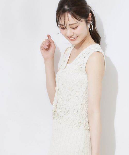 Couture Brooch / クチュールブローチ ニット・セーター | 透かし編みフリンジニット | 詳細9