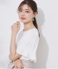 Couture Brooch / クチュールブローチ カットソー | 【接触冷感・UVカット・細見え】マジョリカシフォンスリーブトップス