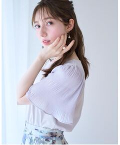 Couture Brooch / クチュールブローチ カットソー | 【接触冷感・UVカット・細見え】マジョリカシフォンスリーブトップス