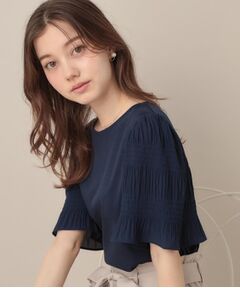 Couture Brooch / クチュールブローチ カットソー | 【接触冷感・UVカット・細見え】マジョリカシフォンスリーブトップス