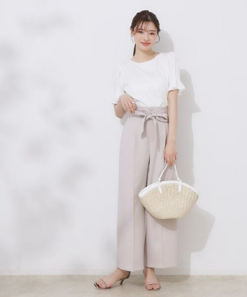 Couture Brooch / クチュールブローチ カットソー | 【接触冷感・UVカット・細見え】マジョリカシフォンスリーブトップス | 詳細1