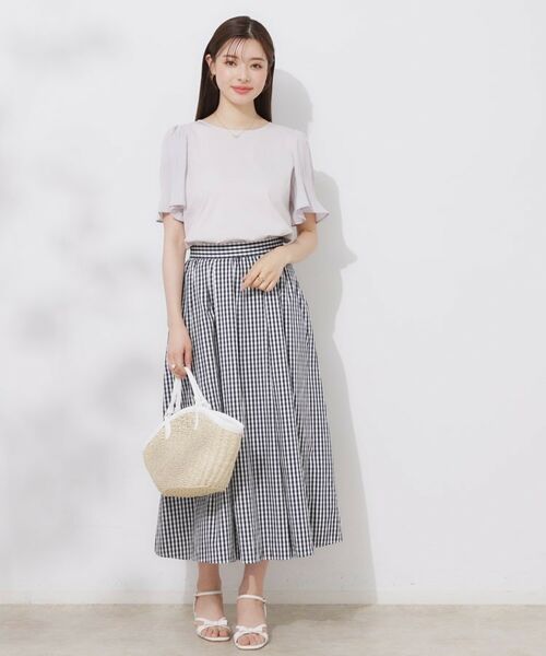 Couture Brooch / クチュールブローチ カットソー | 【接触冷感・UVカット・細見え】マジョリカシフォンスリーブトップス | 詳細10