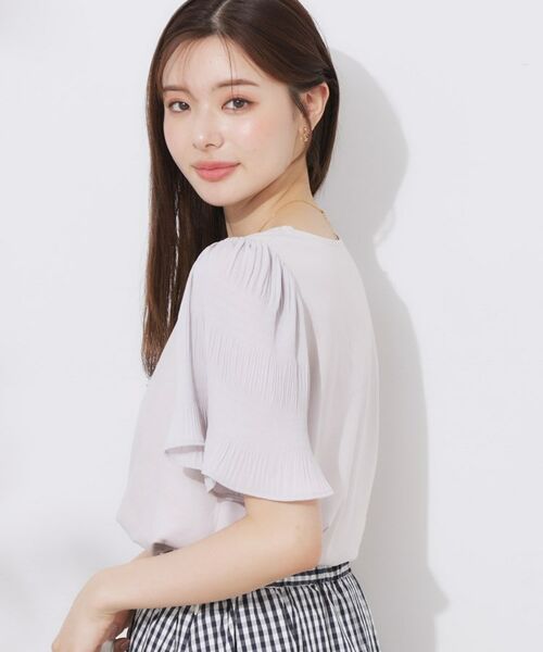 Couture Brooch / クチュールブローチ カットソー | 【接触冷感・UVカット・細見え】マジョリカシフォンスリーブトップス | 詳細14