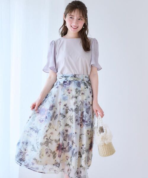 Couture Brooch / クチュールブローチ カットソー | 【接触冷感・UVカット・細見え】マジョリカシフォンスリーブトップス | 詳細16