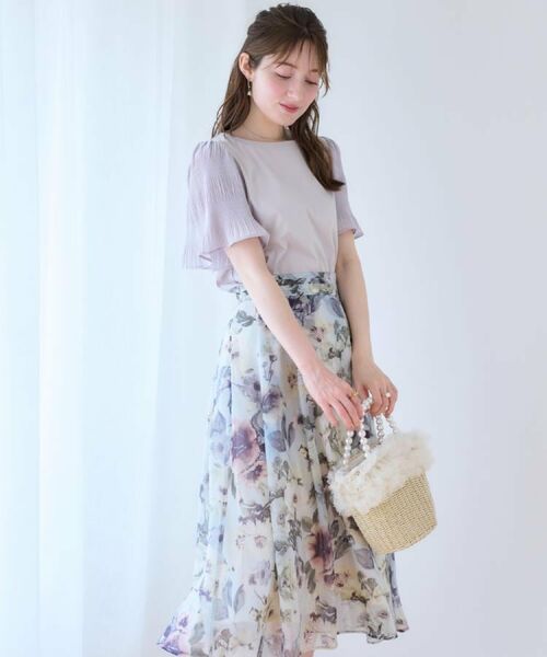 Couture Brooch / クチュールブローチ カットソー | 【接触冷感・UVカット・細見え】マジョリカシフォンスリーブトップス | 詳細17