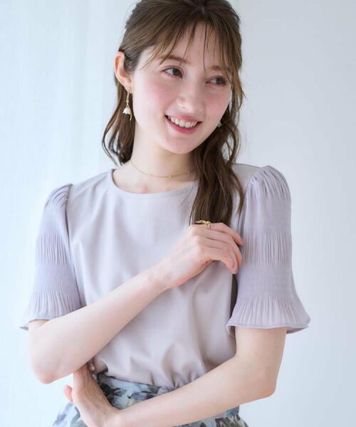 Couture Brooch / クチュールブローチ カットソー | 【接触冷感・UVカット・細見え】マジョリカシフォンスリーブトップス | 詳細18