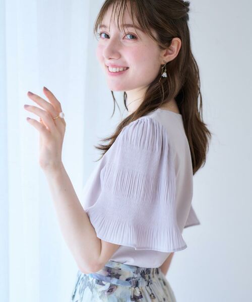 Couture Brooch / クチュールブローチ カットソー | 【接触冷感・UVカット・細見え】マジョリカシフォンスリーブトップス | 詳細19