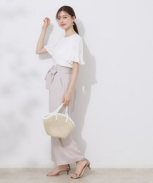 Couture Brooch / クチュールブローチ カットソー | 【接触冷感・UVカット・細見え】マジョリカシフォンスリーブトップス | 詳細2