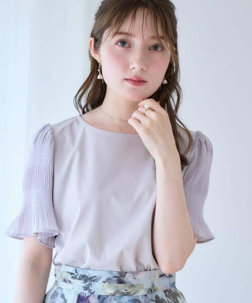 Couture Brooch / クチュールブローチ カットソー | 【接触冷感・UVカット・細見え】マジョリカシフォンスリーブトップス | 詳細20