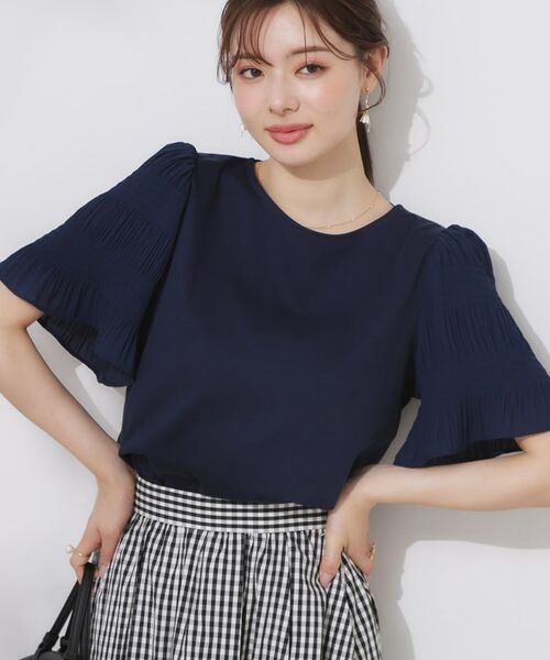 Couture Brooch / クチュールブローチ カットソー | 【接触冷感・UVカット・細見え】マジョリカシフォンスリーブトップス | 詳細27