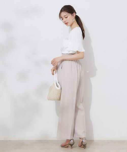 Couture Brooch / クチュールブローチ カットソー | 【接触冷感・UVカット・細見え】マジョリカシフォンスリーブトップス | 詳細3