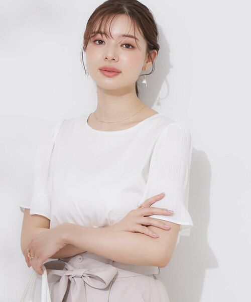 Couture Brooch / クチュールブローチ カットソー | 【接触冷感・UVカット・細見え】マジョリカシフォンスリーブトップス | 詳細4