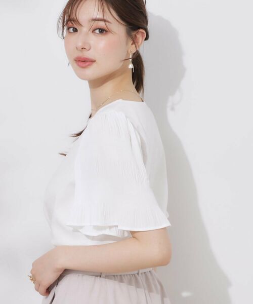 Couture Brooch / クチュールブローチ カットソー | 【接触冷感・UVカット・細見え】マジョリカシフォンスリーブトップス | 詳細5