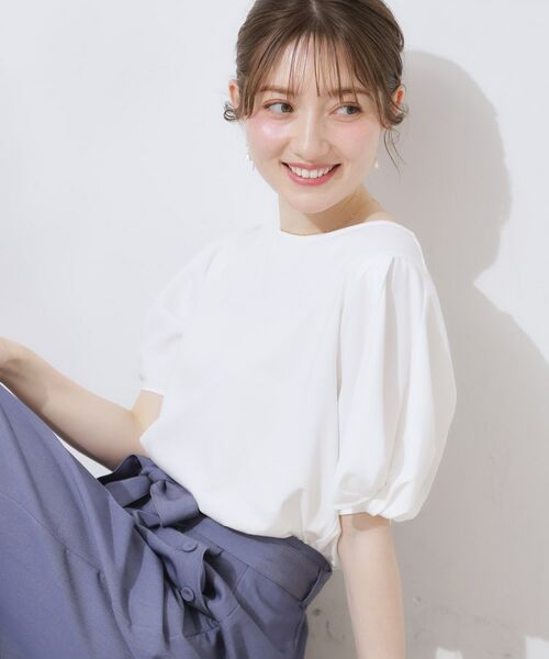 Couture Brooch / クチュールブローチ カットソー | 【接触冷感・UVカット・通勤】ねじり袖サイロコンパクト | 詳細4