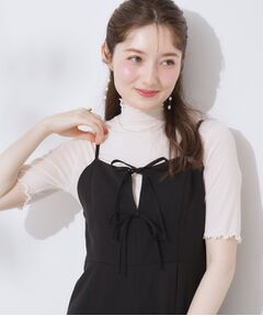 シアーチュール5分袖トップス