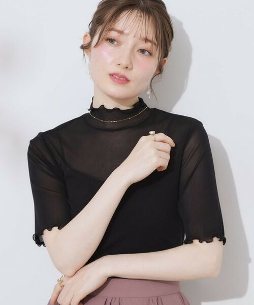 Couture Brooch / クチュールブローチ カットソー | シアーチュール5分袖トップス | 詳細15