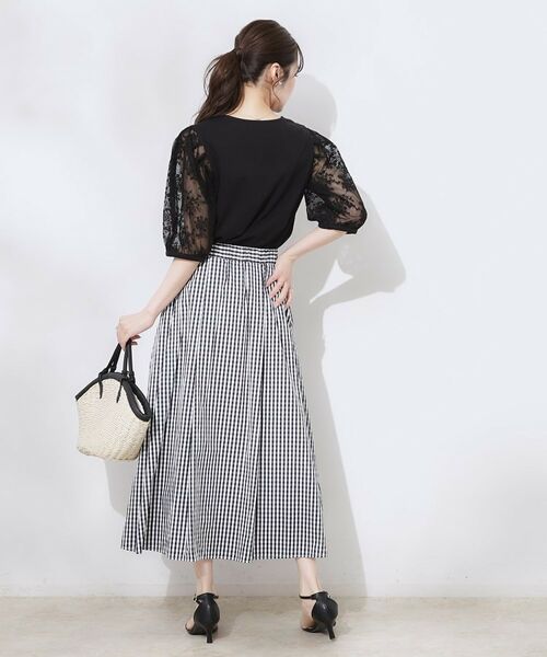 Couture Brooch / クチュールブローチ カットソー | 【接触冷感・UV・マシンウォッシャブル】袖レースデザイントップス | 詳細14