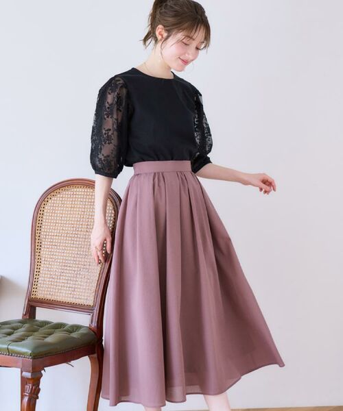 Couture Brooch / クチュールブローチ カットソー | 【接触冷感・UV・マシンウォッシャブル】袖レースデザイントップス | 詳細18