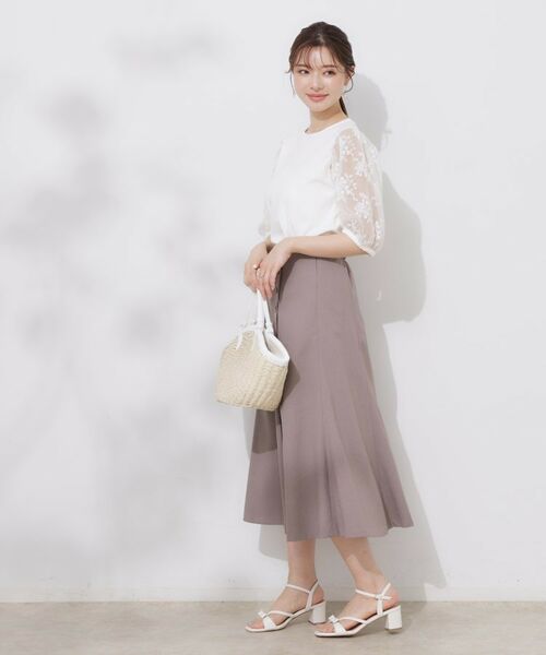 Couture Brooch / クチュールブローチ カットソー | 【接触冷感・UV・マシンウォッシャブル】袖レースデザイントップス | 詳細2