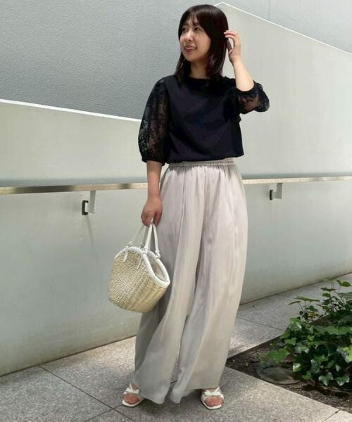 Couture Brooch / クチュールブローチ カットソー | 【接触冷感・UV・マシンウォッシャブル】袖レースデザイントップス | 詳細23