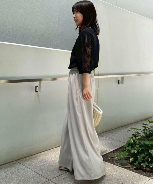 Couture Brooch / クチュールブローチ カットソー | 【接触冷感・UV・マシンウォッシャブル】袖レースデザイントップス | 詳細24