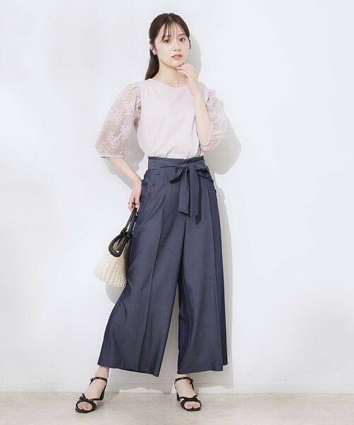 Couture Brooch / クチュールブローチ カットソー | 【接触冷感・UV・マシンウォッシャブル】袖レースデザイントップス | 詳細27