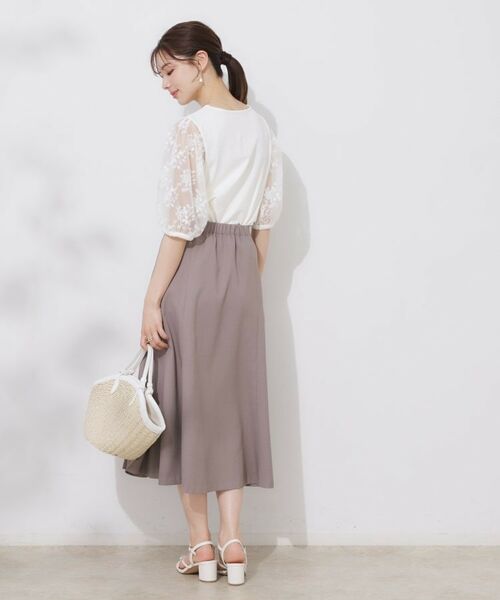 Couture Brooch / クチュールブローチ カットソー | 【接触冷感・UV・マシンウォッシャブル】袖レースデザイントップス | 詳細3