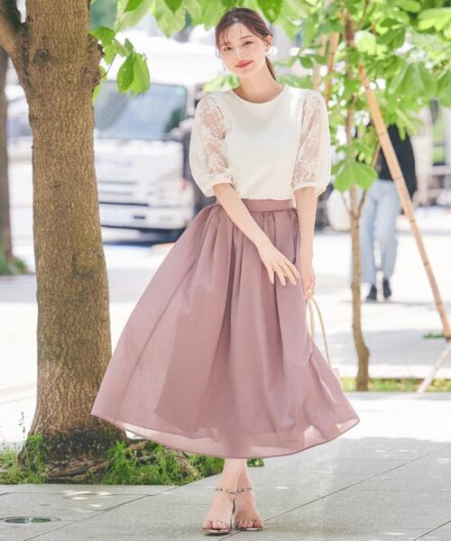 Couture Brooch / クチュールブローチ カットソー | 【接触冷感・UV・マシンウォッシャブル】袖レースデザイントップス | 詳細8