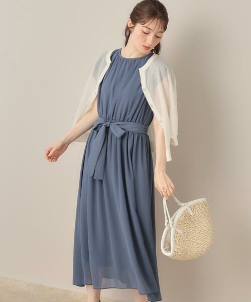 Couture Brooch / クチュールブローチ カーディガン・ボレロ | 【前後2WAY・二の腕カバー】ダブルパール調釦5分袖シアーカーディガントップス | 詳細11