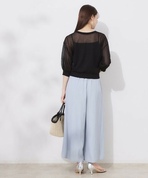 Couture Brooch / クチュールブローチ カーディガン・ボレロ | 【前後2WAY・二の腕カバー】ダブルパール調釦5分袖シアーカーディガントップス | 詳細19