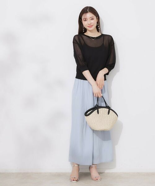 Couture Brooch / クチュールブローチ カーディガン・ボレロ | 【前後2WAY・二の腕カバー】ダブルパール調釦5分袖シアーカーディガントップス | 詳細20