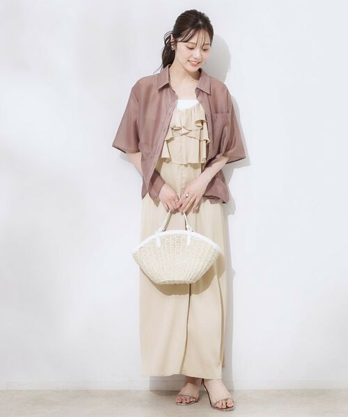 Couture Brooch / クチュールブローチ ロング・マキシ丈ワンピース | シワサテンラッフルキャミワンピース | 詳細10