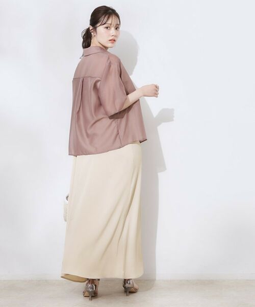 Couture Brooch / クチュールブローチ ロング・マキシ丈ワンピース | シワサテンラッフルキャミワンピース | 詳細13