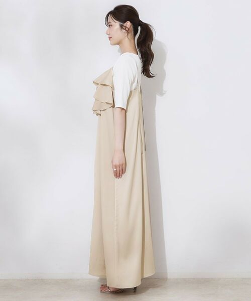 Couture Brooch / クチュールブローチ ロング・マキシ丈ワンピース | シワサテンラッフルキャミワンピース | 詳細16