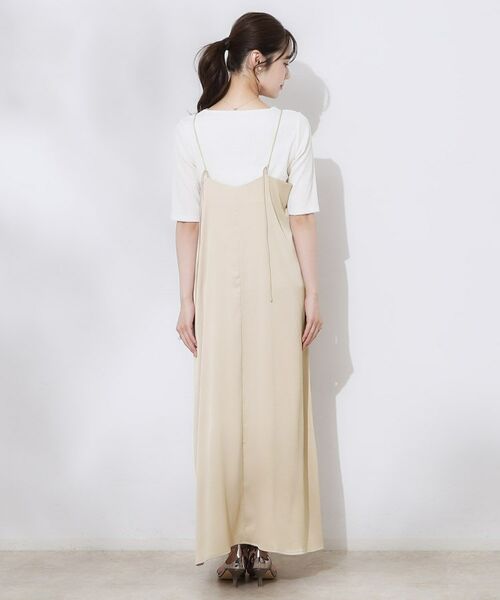 Couture Brooch / クチュールブローチ ロング・マキシ丈ワンピース | シワサテンラッフルキャミワンピース | 詳細17