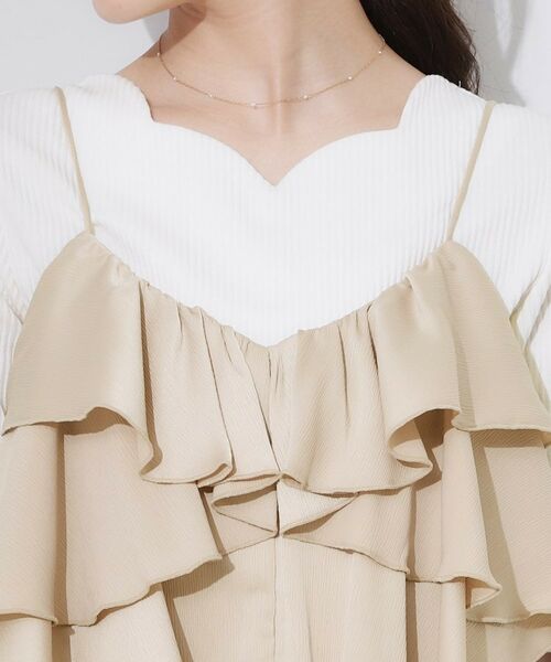 Couture Brooch / クチュールブローチ ロング・マキシ丈ワンピース | シワサテンラッフルキャミワンピース | 詳細18