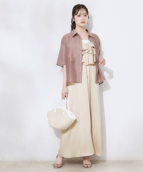 Couture Brooch / クチュールブローチ ロング・マキシ丈ワンピース | シワサテンラッフルキャミワンピース | 詳細8