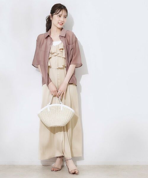 Couture Brooch / クチュールブローチ ロング・マキシ丈ワンピース | シワサテンラッフルキャミワンピース | 詳細9