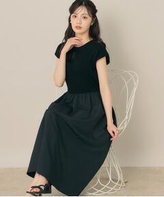 Couture Brooch / クチュールブローチ ロング・マキシ丈ワンピース | 【接触冷感・楽ちん・一枚でキマる】ドッキングニットワンピース