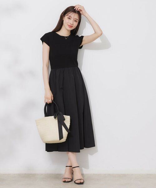 Couture Brooch / クチュールブローチ ロング・マキシ丈ワンピース | 【接触冷感・楽ちん・一枚でキマる】ドッキングニットワンピース | 詳細1