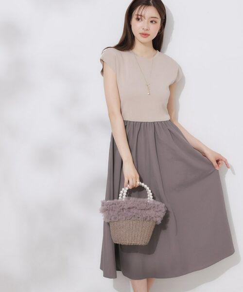 Couture Brooch / クチュールブローチ ロング・マキシ丈ワンピース | 【接触冷感・楽ちん・一枚でキマる】ドッキングニットワンピース | 詳細16