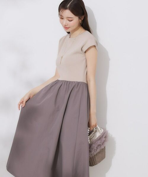 Couture Brooch / クチュールブローチ ロング・マキシ丈ワンピース | 【接触冷感・楽ちん・一枚でキマる】ドッキングニットワンピース | 詳細17