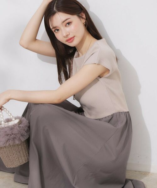 Couture Brooch / クチュールブローチ ロング・マキシ丈ワンピース | 【接触冷感・楽ちん・一枚でキマる】ドッキングニットワンピース | 詳細19