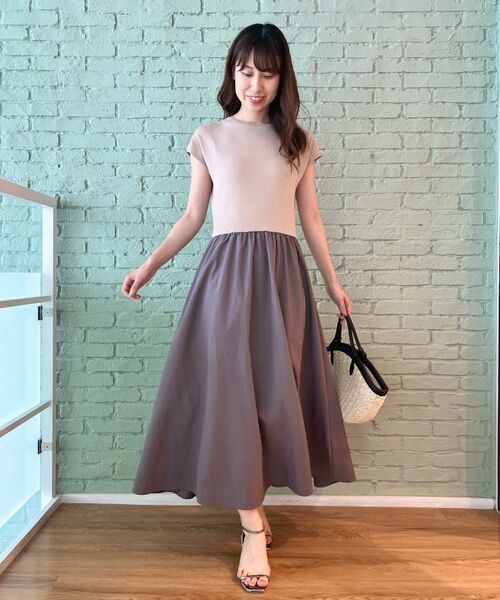 Couture Brooch / クチュールブローチ ロング・マキシ丈ワンピース | 【接触冷感・楽ちん・一枚でキマる】ドッキングニットワンピース | 詳細20