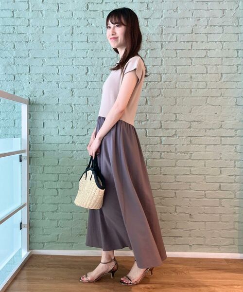 Couture Brooch / クチュールブローチ ロング・マキシ丈ワンピース | 【接触冷感・楽ちん・一枚でキマる】ドッキングニットワンピース | 詳細21