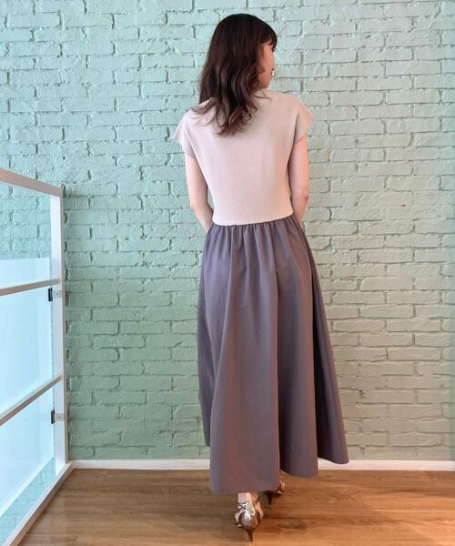 Couture Brooch / クチュールブローチ ロング・マキシ丈ワンピース | 【接触冷感・楽ちん・一枚でキマる】ドッキングニットワンピース | 詳細22