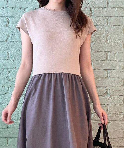 Couture Brooch / クチュールブローチ ロング・マキシ丈ワンピース | 【接触冷感・楽ちん・一枚でキマる】ドッキングニットワンピース | 詳細23